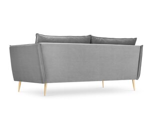 Dīvāns Micadoni Home Agate 3S, gaiši pelēks/zelta krāsas cena un informācija | Dīvāni | 220.lv