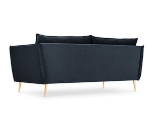 Dīvāns Micadoni Home Agate 3S, tumši zils/zelta krāsas cena un informācija | Dīvāni | 220.lv