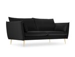 Dīvāns Micadoni Home Agate 3S, melns/zelta krāsas