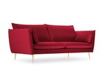Dīvāns Micadoni Home Agate 3S, sarkans/zelta krāsas