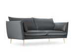 Dīvāns Micadoni Home Agate 3S, pelēks/zelta krāsas