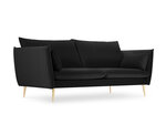 Dīvāns Micadoni Home Agate 4S, melns/zelta krāsas