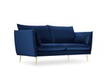 Dīvāns Micadoni Home Agate 2S, zils/zelta krāsas