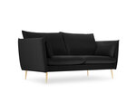 Dīvāns Micadoni Home Agate 2S, melns/zelta krāsas