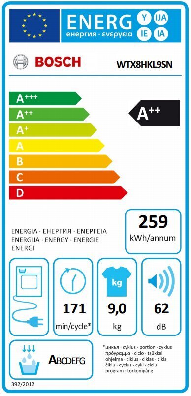 Bosch WTX8HKL9SN цена и информация | Veļas žāvētāji | 220.lv