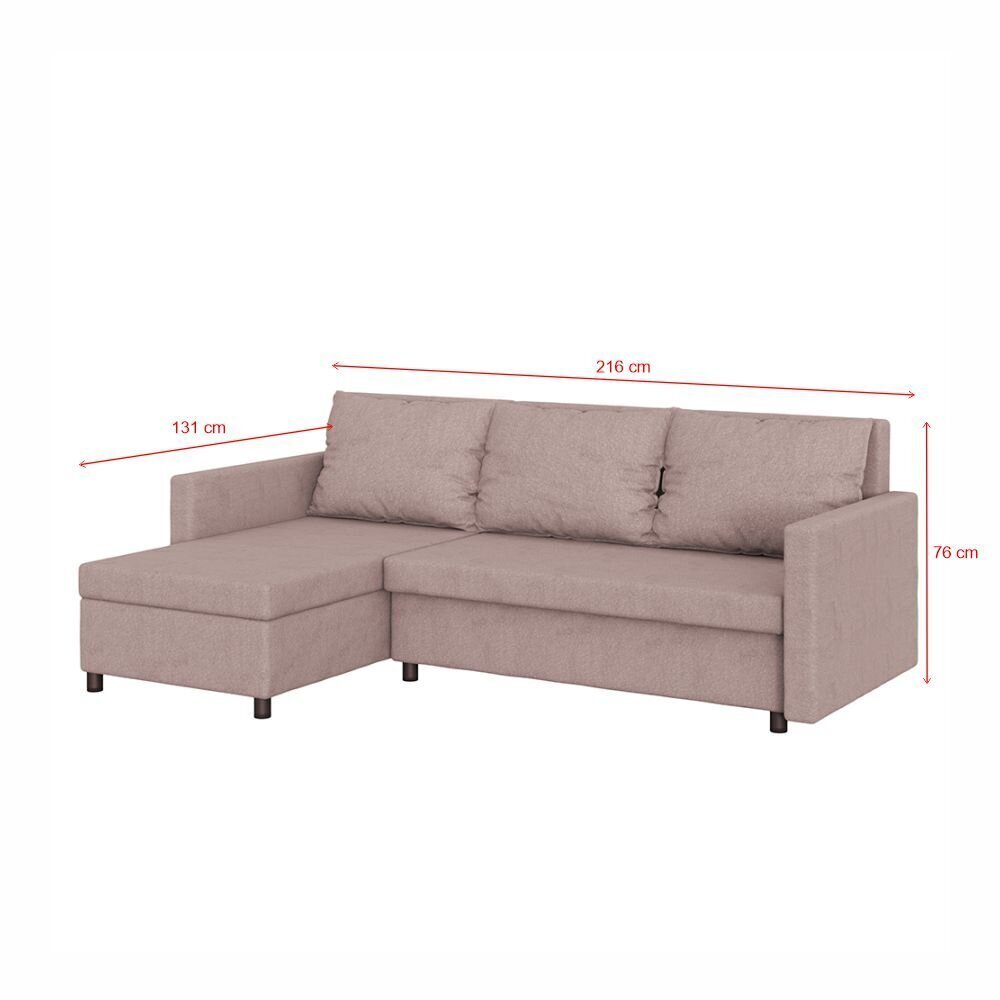 Stūra dīvāns Selsey Selefer, smilškrāsas цена и информация | Stūra dīvāni | 220.lv