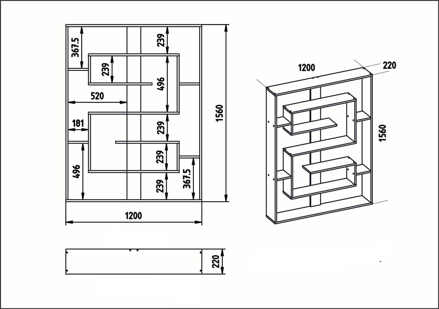 Grīdas plaukts Kalune Design Esteban, melns/gaiši brūns цена и информация | Plaukti | 220.lv