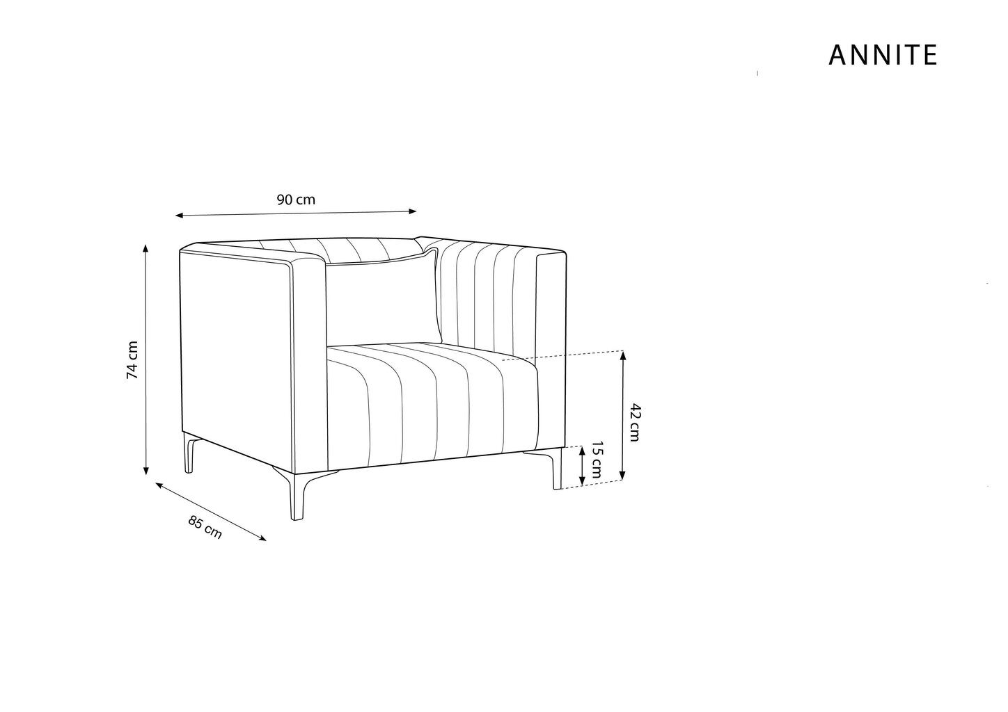 Krēsls Micadoni Home Annite, smilškrāsas/melns цена и информация | Atpūtas krēsli | 220.lv