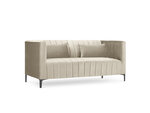 Dīvāns Micadoni Home Annite 2S, smilškrāsas/melns