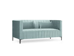 Dīvāns Micadoni Home Annite 2S, gaiši zaļš/melns
