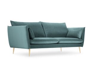 Dīvāns Micadoni Home Agate 3S, gaiši zaļš/zelta krāsas cena un informācija | Dīvāni | 220.lv