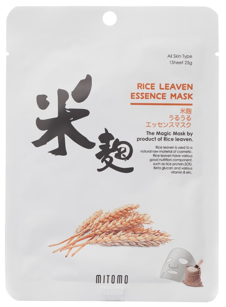 Loksnes sejas maska Mitomo Rice Leaven 25 g cena un informācija | Sejas maskas, acu maskas | 220.lv