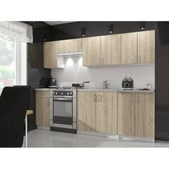 Комплект кухонных шкафчиков NORE Lima 2.4 м, дубового/белого цвета цена и информация | Кухонные гарнитуры | 220.lv