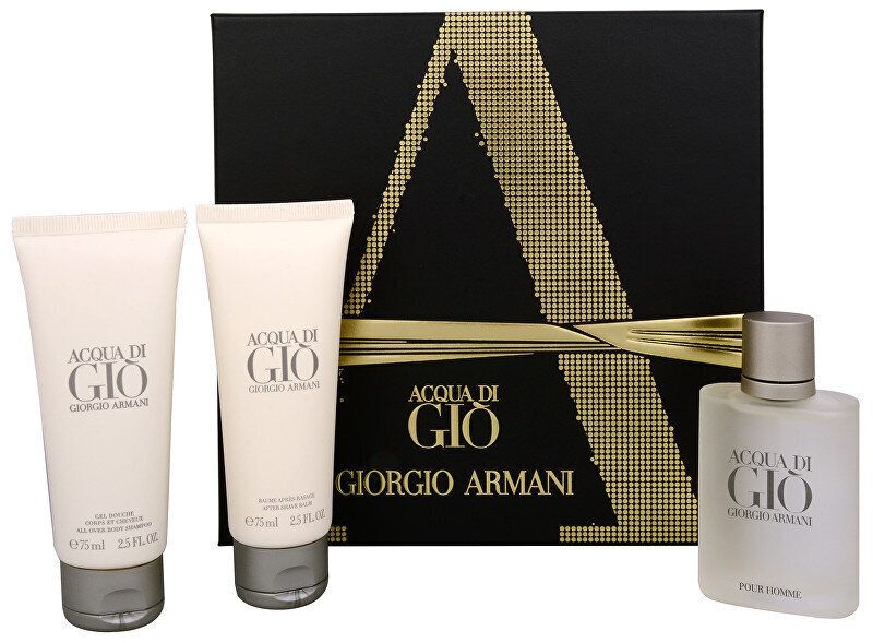 Komplekts vīriešiem Giorgio Armani Acqua di Gio Pour Homme: EDT 50 ml + dušas želeja 75 ml + balzams pēc skūšanās 75 ml cena un informācija | Vīriešu smaržas | 220.lv