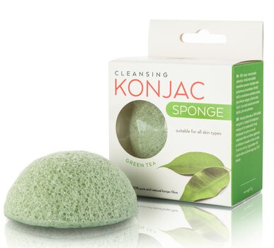 Очищающая губка для лица Konjac Sponge Green Tea цена и информация | Средства для очищения лица | 220.lv