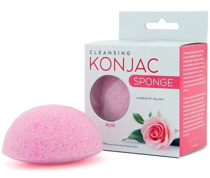 Очищающая губка для лица Konjac Sponge Rose цена и информация | Средства для очищения лица | 220.lv