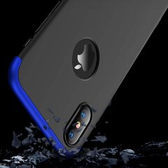 GKK 360 Protection Case Front and Back Case Full Body Cover iPhone XS Max black-blue (logo hole) (Black || Blue) cena un informācija | Telefonu vāciņi, maciņi | 220.lv