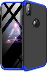 GKK 360 Protection Case Front and Back Case Full Body Cover iPhone XS Max black-blue (logo hole) (Black || Blue) cena un informācija | Telefonu vāciņi, maciņi | 220.lv