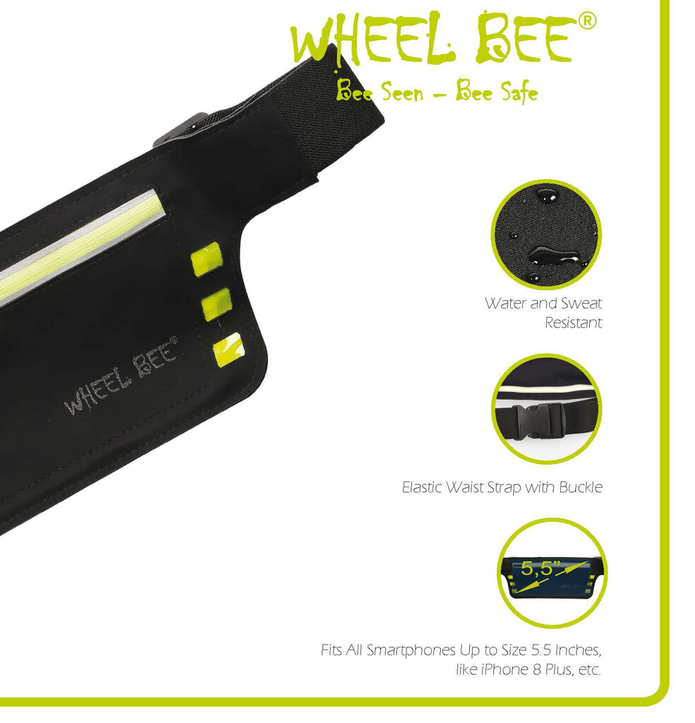 Jostas maciņš Wheel Bee® Night Runner, LED цена и информация | Sporta somas un mugursomas | 220.lv
