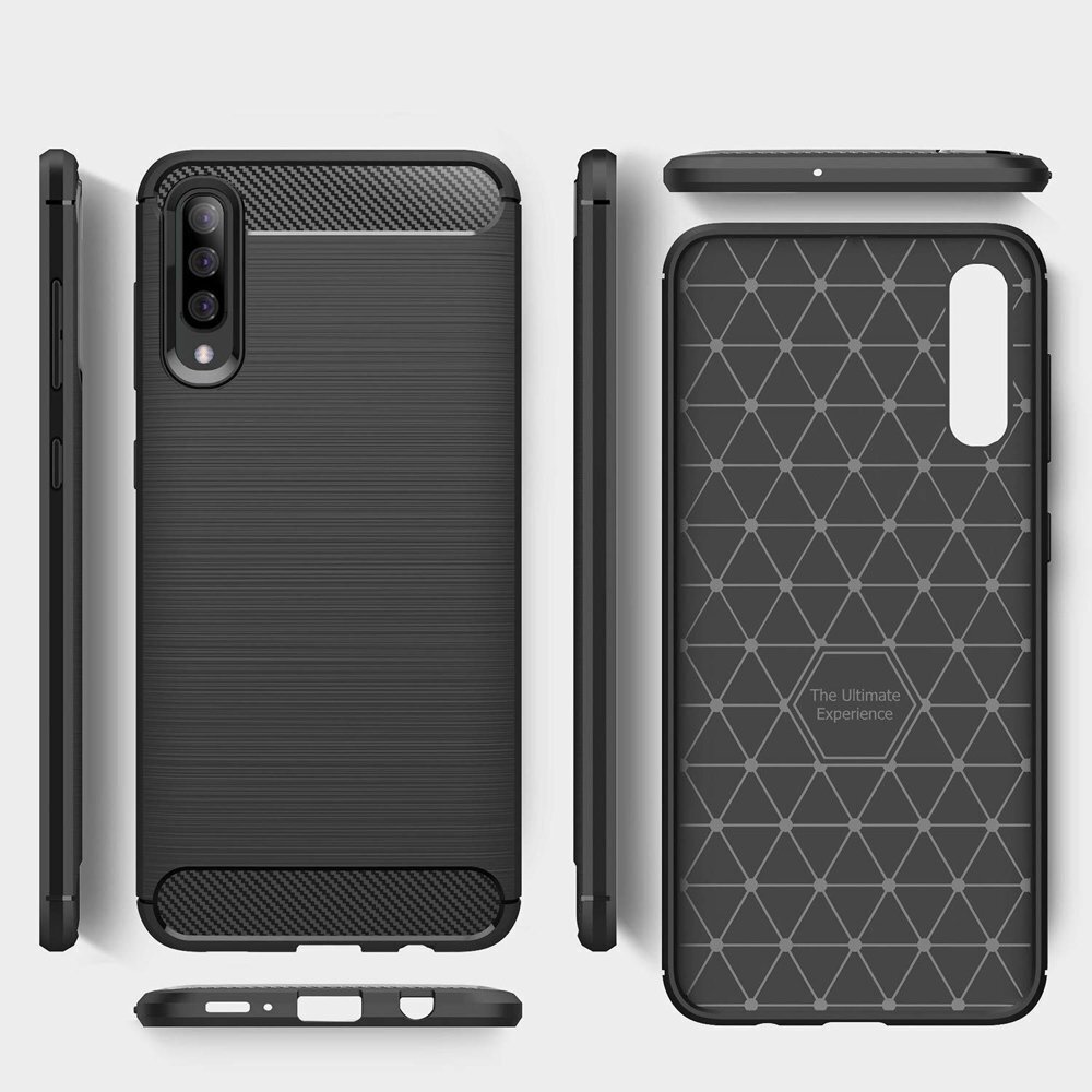 Carbon Case Flexible Cover TPU Case for Samsung Galaxy A70 blue (Blue) цена и информация | Telefonu vāciņi, maciņi | 220.lv