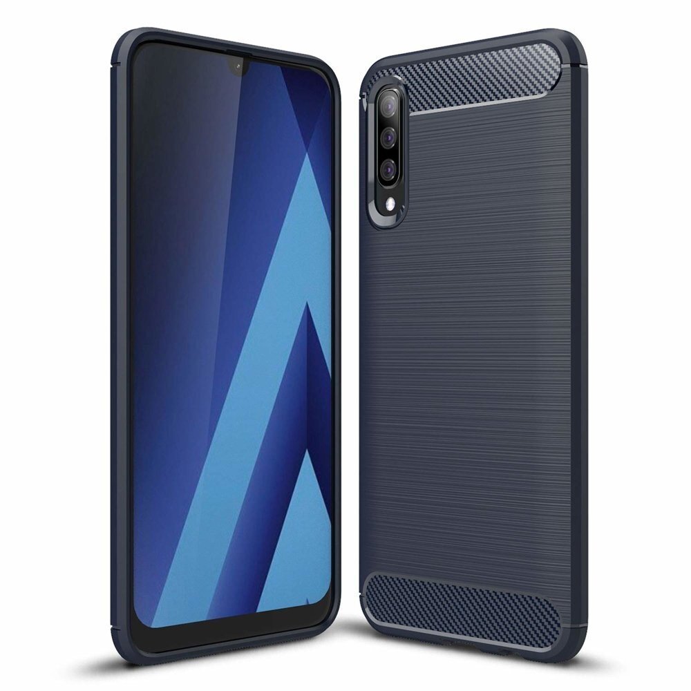 Carbon Case Flexible Cover TPU Case for Samsung Galaxy A70 blue (Blue) цена и информация | Telefonu vāciņi, maciņi | 220.lv