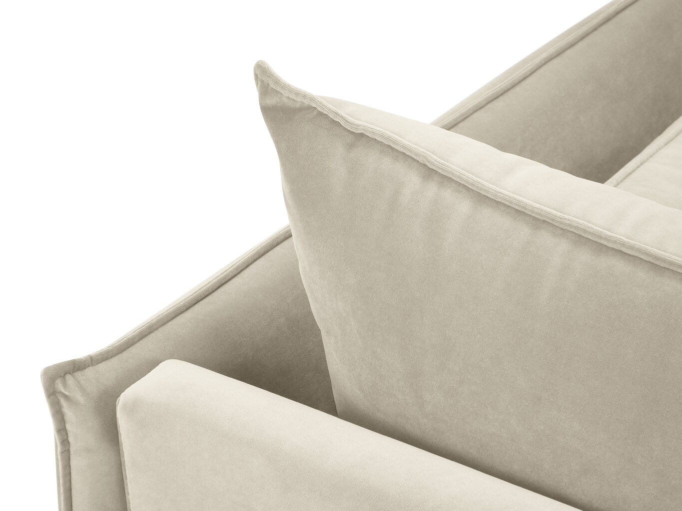 Stūra dīvāns Micadoni Home Agate, smilškrāsas/melns cena un informācija | Stūra dīvāni | 220.lv