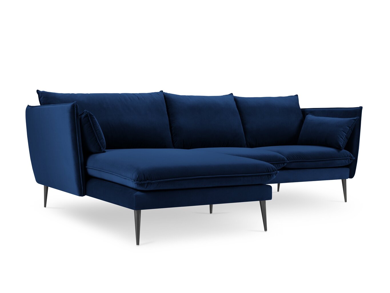 Stūra dīvāns Micadoni Home Agate, zils/melns cena un informācija | Stūra dīvāni | 220.lv