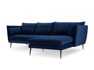 Stūra dīvāns Micadoni Home Agate, zils/melns cena un informācija | Stūra dīvāni | 220.lv