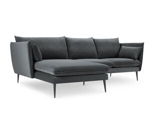 Stūra dīvāns Micadoni Home Agate, pelēks/melns cena un informācija | Stūra dīvāni | 220.lv