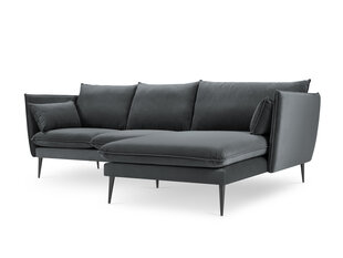 Stūra dīvāns Micadoni Home Agate, pelēks/melns cena un informācija | Stūra dīvāni | 220.lv