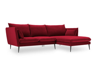 Stūra dīvāns Micadoni Home Agate, sarkans/melns cena un informācija | Stūra dīvāni | 220.lv