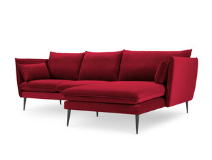 Stūra dīvāns Micadoni Home Agate, sarkans/melns cena un informācija | Stūra dīvāni | 220.lv