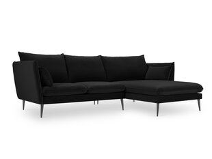 Stūra dīvāns Micadoni Home Agate, melnas krāsas cena un informācija | Stūra dīvāni | 220.lv