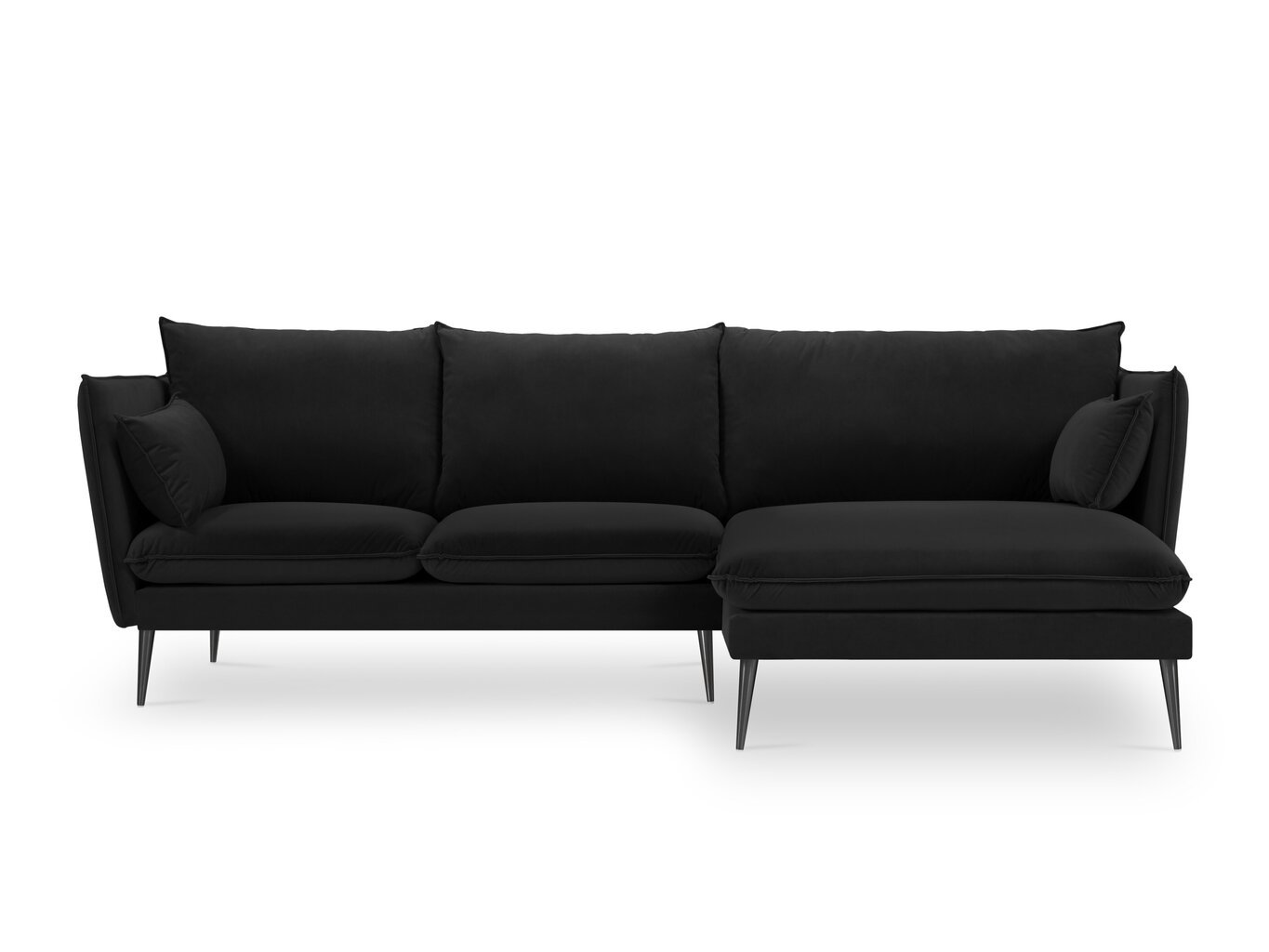 Stūra dīvāns Micadoni Home Agate, melnas krāsas cena un informācija | Stūra dīvāni | 220.lv