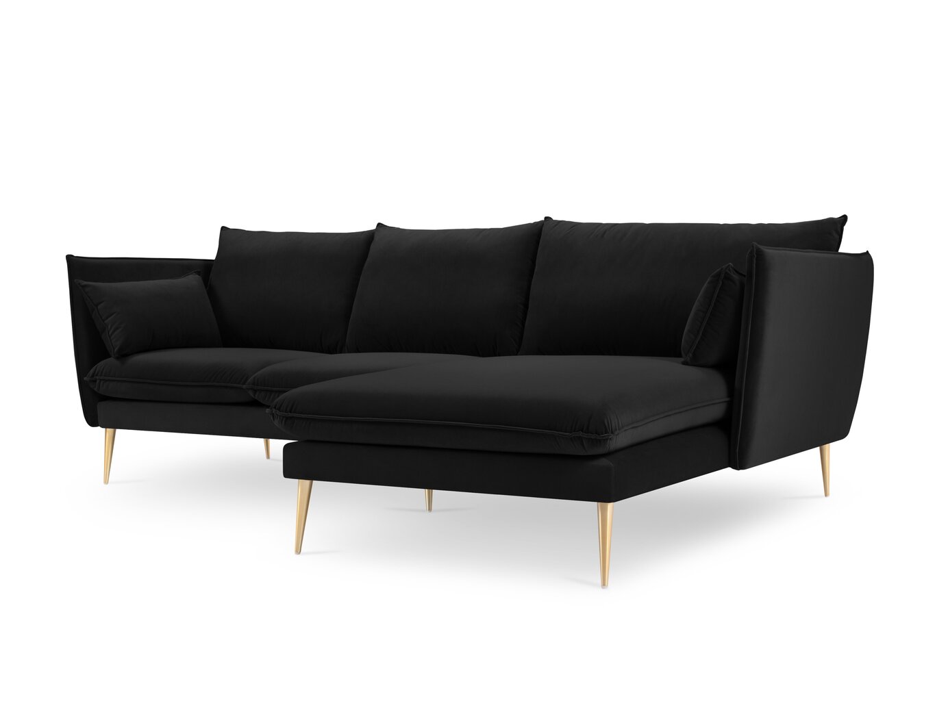 Stūra dīvāns Micadoni Home Agate, melns cena un informācija | Stūra dīvāni | 220.lv