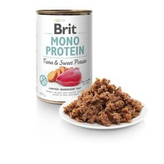 BRIT CARE konservi Mono protein ar tunci un saldo kartupeli, 400g cena un informācija | Konservi suņiem | 220.lv