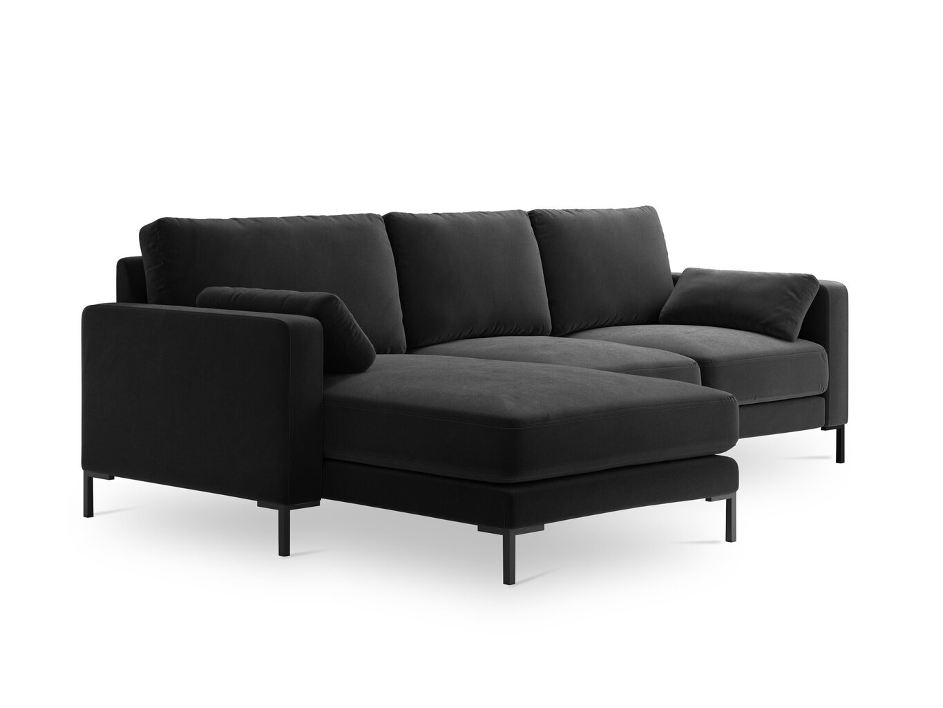 Stūra dīvāns Micadoni Home Jade, melns cena un informācija | Stūra dīvāni | 220.lv