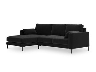 Stūra dīvāns Micadoni Home Jade, melns cena un informācija | Stūra dīvāni | 220.lv