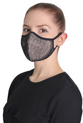 Atkārtoti lietojama sejas maska 1016/F Ergo Plus, melnas mežģīnes cena un informācija | Pirmā palīdzība | 220.lv