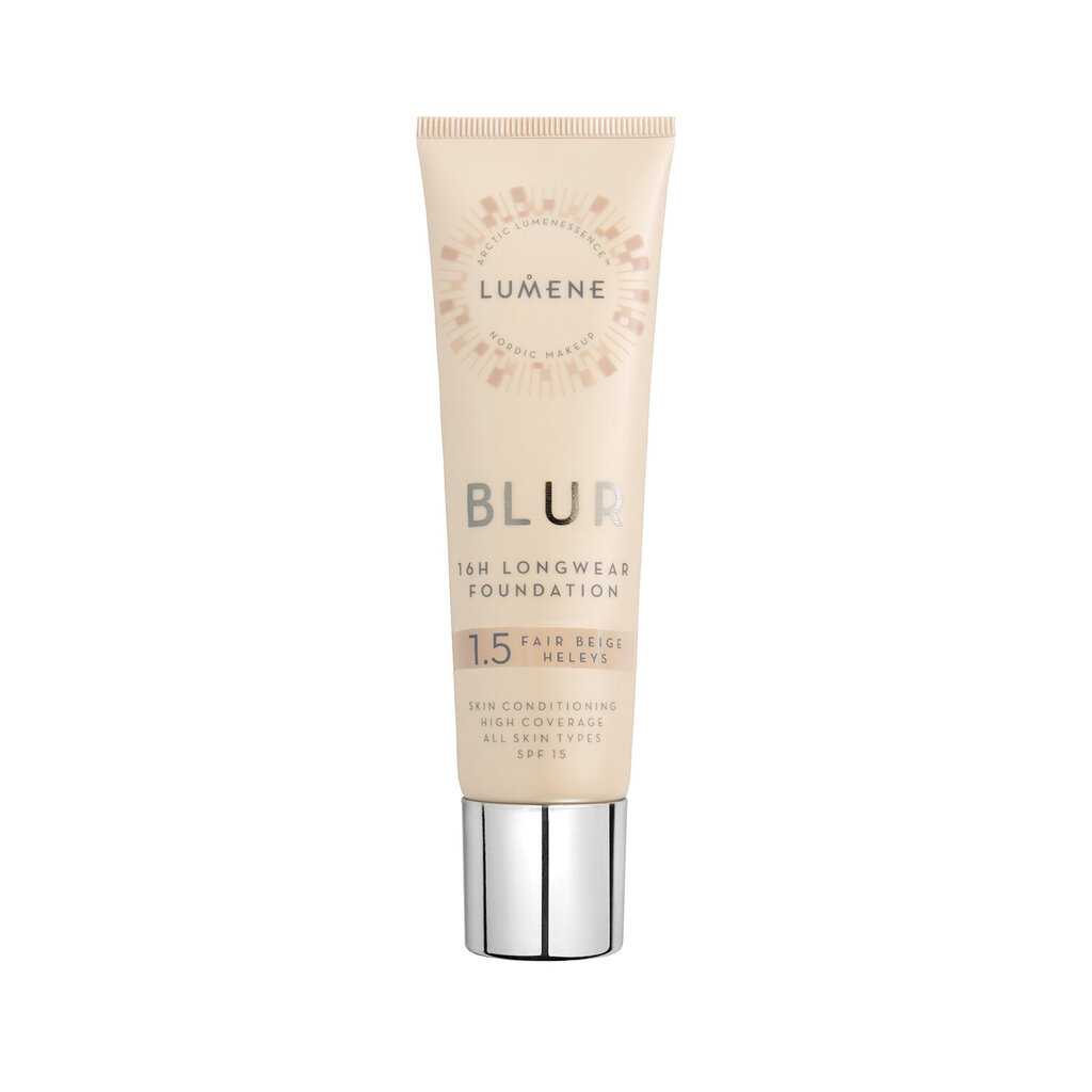 Šķidrs grima pamats Lumene Blur 16 h Longwear 30 ml, 1.5 Fair Beige, 1.5 Fair Beige cena un informācija | Grima bāzes, tonālie krēmi, pūderi | 220.lv