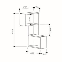 Plaukts Kalune Design Part, pelēks cena un informācija | Plaukti | 220.lv