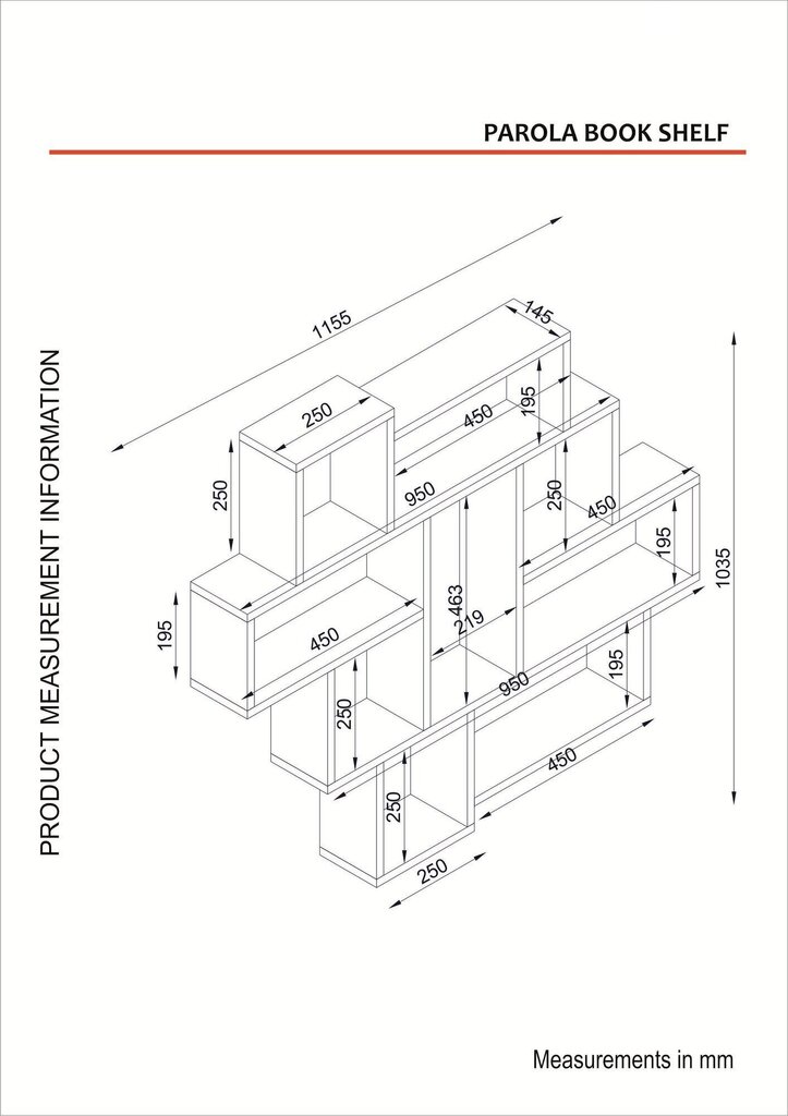 Plaukts Kalune Design Parola, balts цена и информация | Plaukti | 220.lv