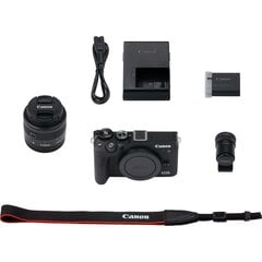 Canon EOS M6 Mark II + EF-M 15-45mm + EVF-DC2, Black cena un informācija | Digitālās fotokameras | 220.lv