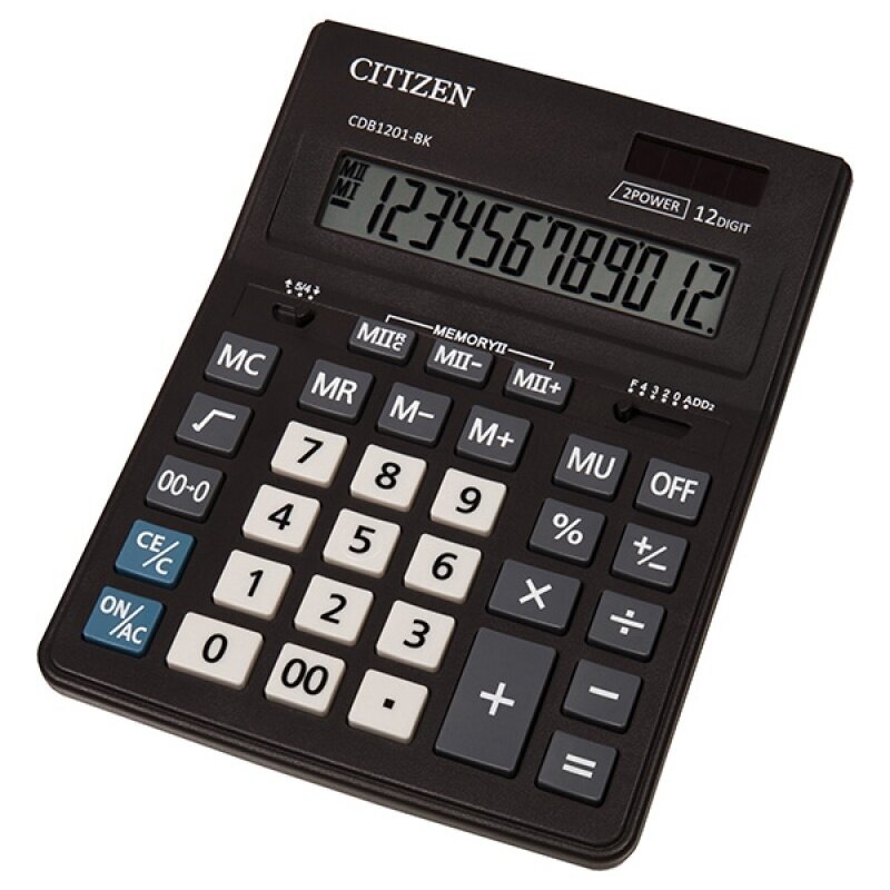 Kalkulators Citizen CDB1201-BK cena un informācija | Kancelejas preces | 220.lv