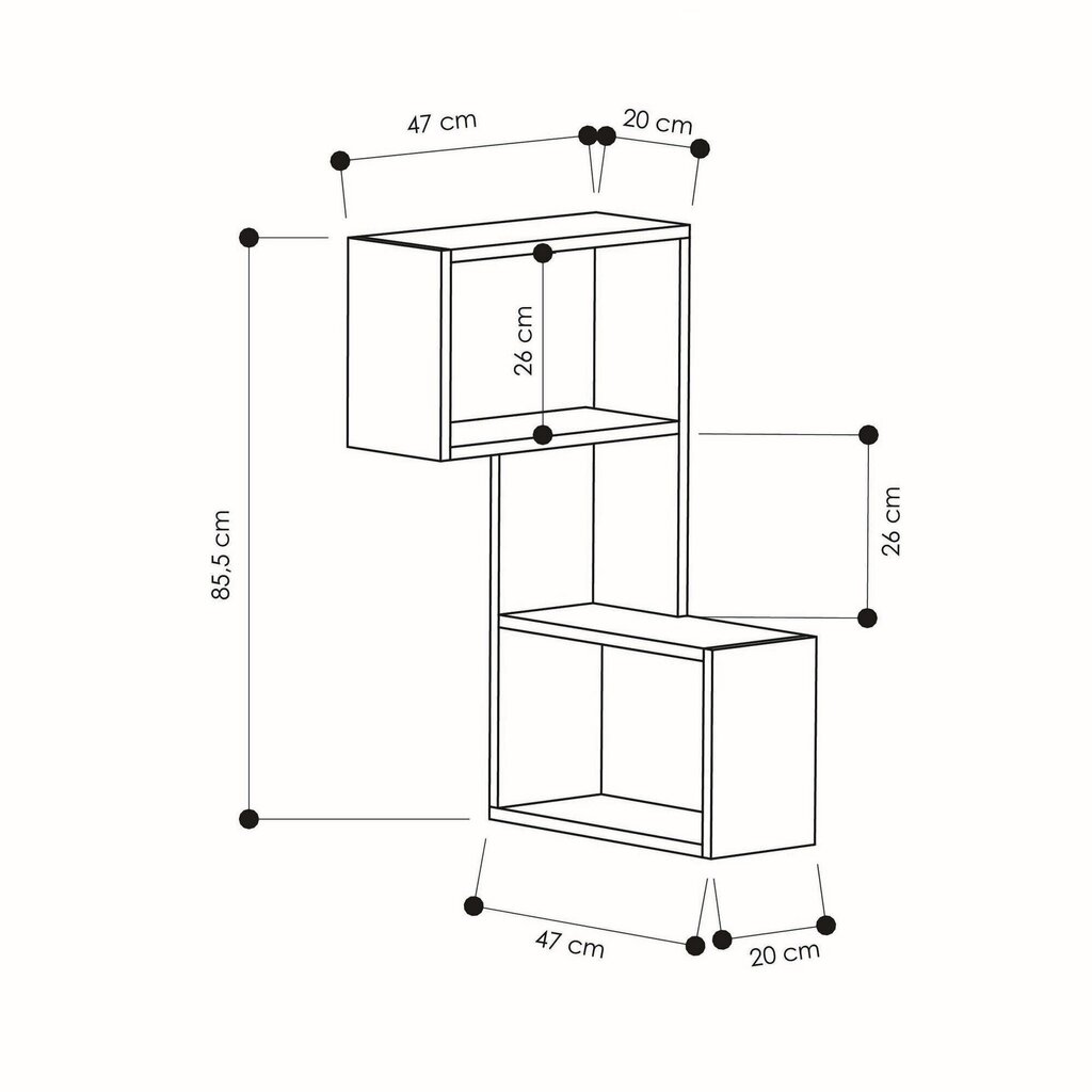 Plaukts Kalune Design Part, balts cena un informācija | Plaukti | 220.lv