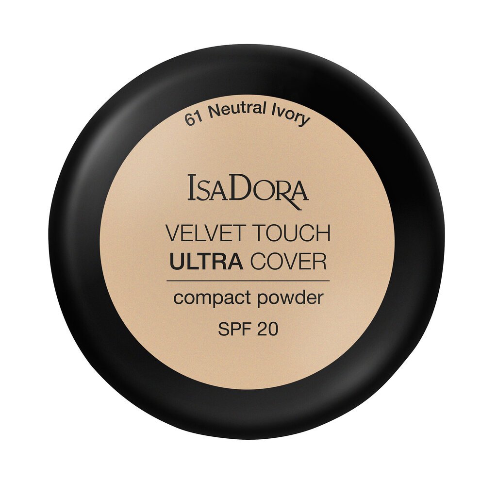Kompaktpūderis IsaDora Velvet Touch Ultra Cover SPF 20 7,5 g, 61 Neutral Ivory, 61 Neutral Ivory цена и информация | Grima bāzes, tonālie krēmi, pūderi | 220.lv