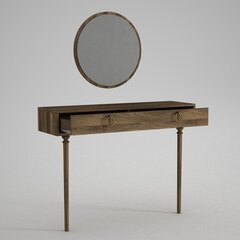 Konsoles un spoguļa komplekts Kalune Design Goldy Aynali, brūna cena un informācija | Konsoles galdiņi | 220.lv