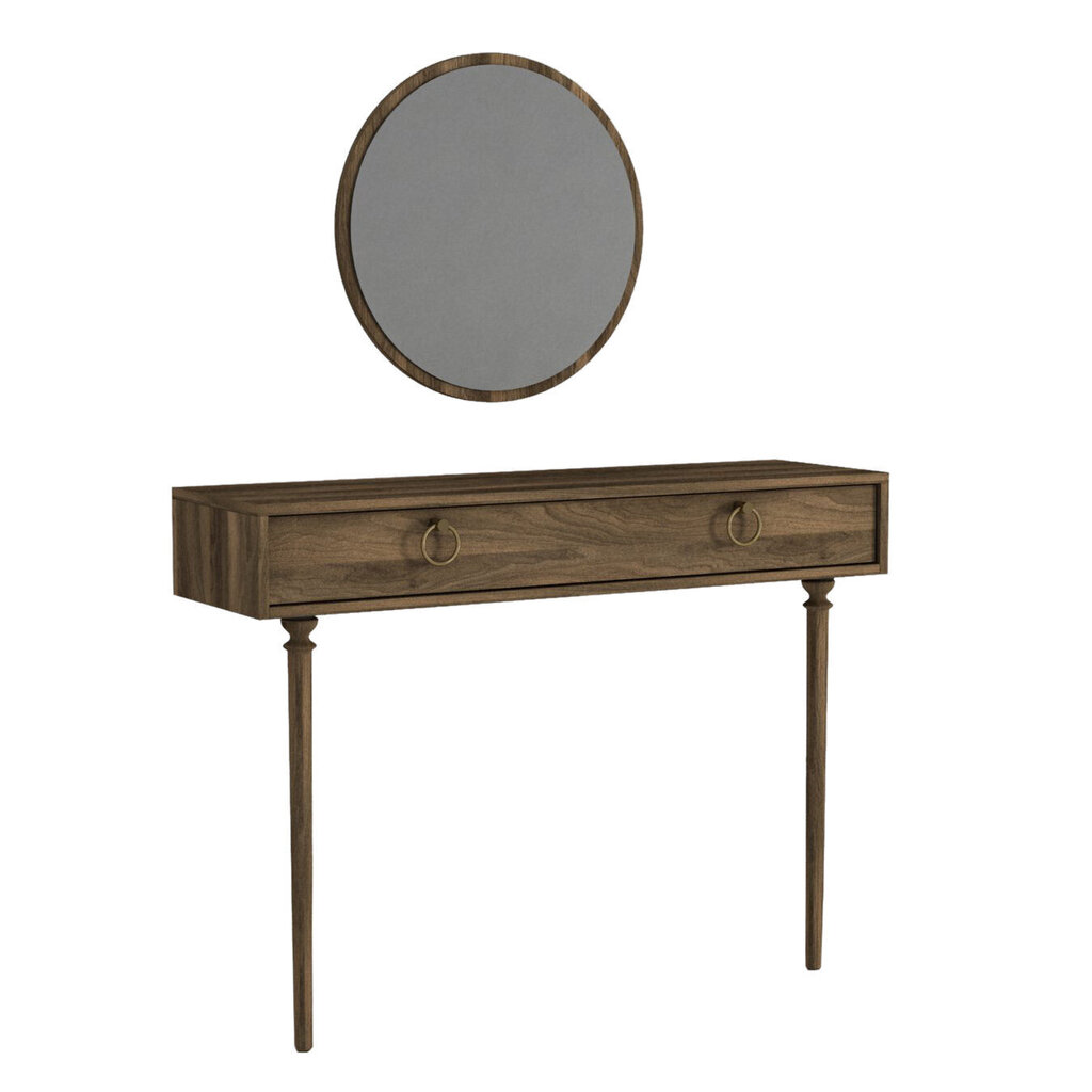 Konsoles un spoguļa komplekts Kalune Design Goldy Aynali, brūna цена и информация | Konsoles galdiņi | 220.lv