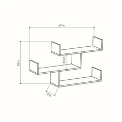 Plaukts Kalune Design Tibet, pelēks цена и информация | Полки | 220.lv