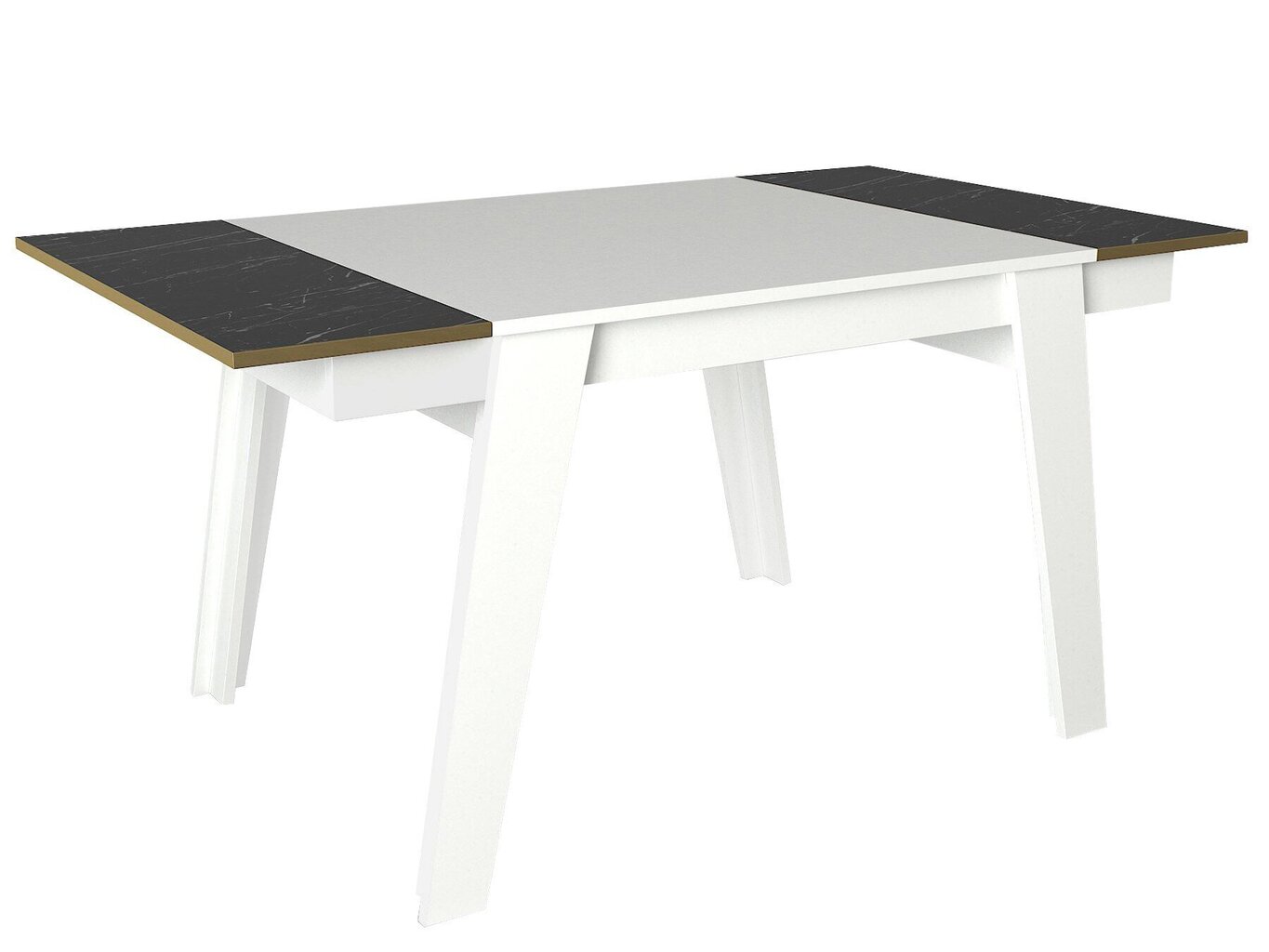 Ēdamistabas galds Kalune Design Ravenna, balts/melns cena un informācija | Virtuves galdi, ēdamgaldi | 220.lv